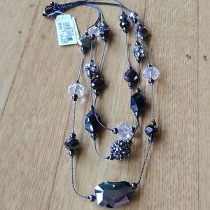Macy's Black Necklace, 3 Strands, 18"